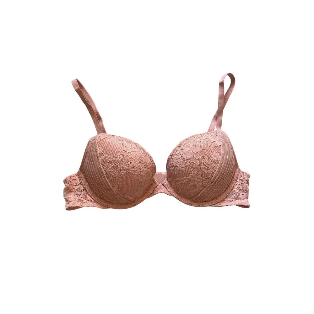 Victorias Secret Dream Angels‎ Lace Push Up Bra Pink Shimmer 34A 385667-H42